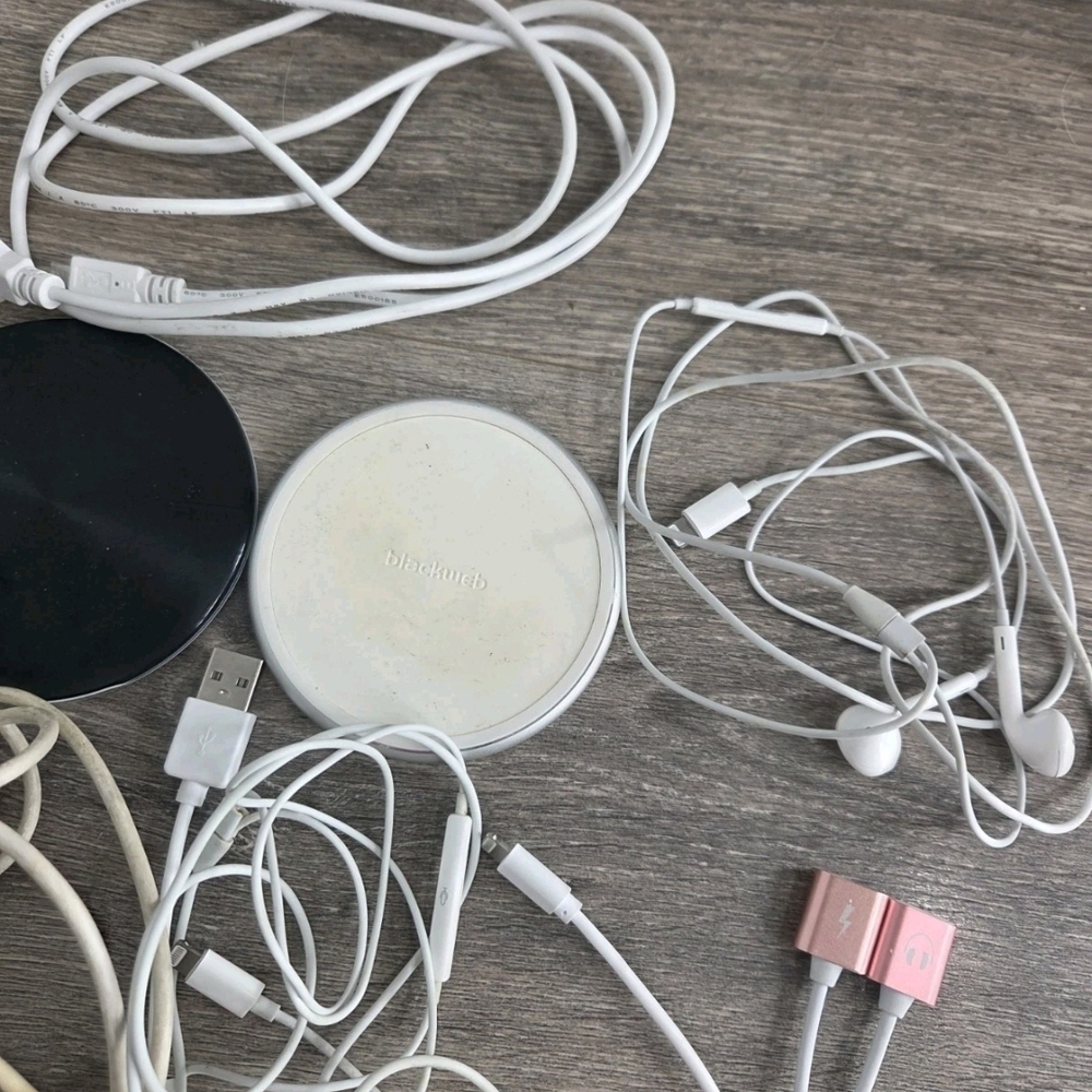 Assorted White and Black Mobile Charging Cables with Pink Accents - Picture 2 of 5